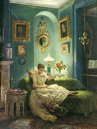 An Evening at Home, 1888 - Giclee Print, 12x16