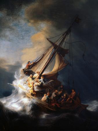 Christ in the Storm on the Lake of Galilee, 1633 - Giclee Print, 12x16