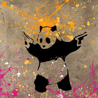 Panda with Guns - Giclee Print, 16x16